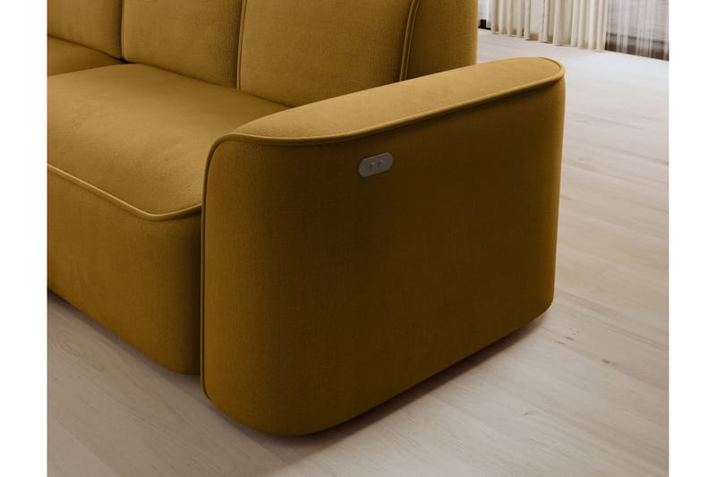 Ume 4-seters Sofa med Sjeselong - Gul - Møbler - Sofaer - Sofa med sjeselong