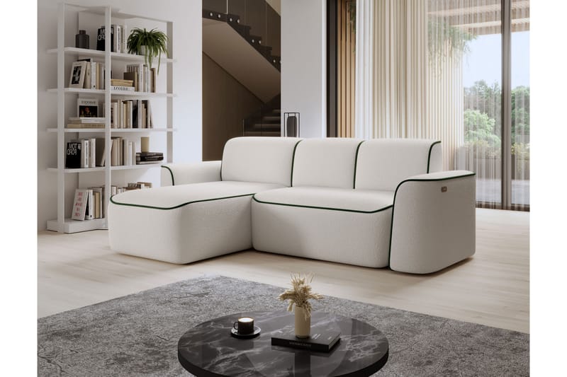 Ume 4-seters Sofa med Sjeselong - Hvit - Møbler - Sofaer - Sofa med sjeselong