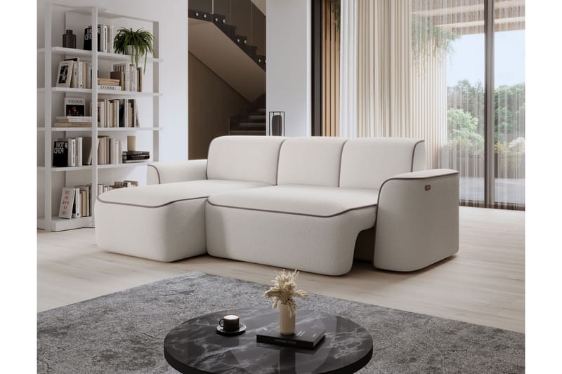 Ume 4-seters Sofa med Sjeselong - Hvit - Møbler - Sofaer - Sofa med sjeselong