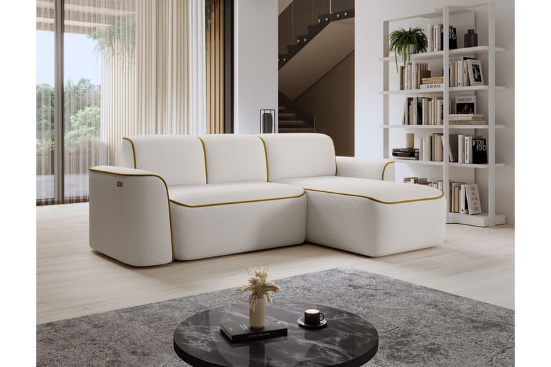 Ume 4-seters Sofa med Sjeselong - Hvit - Møbler - Sofaer - Sofa med sjeselong