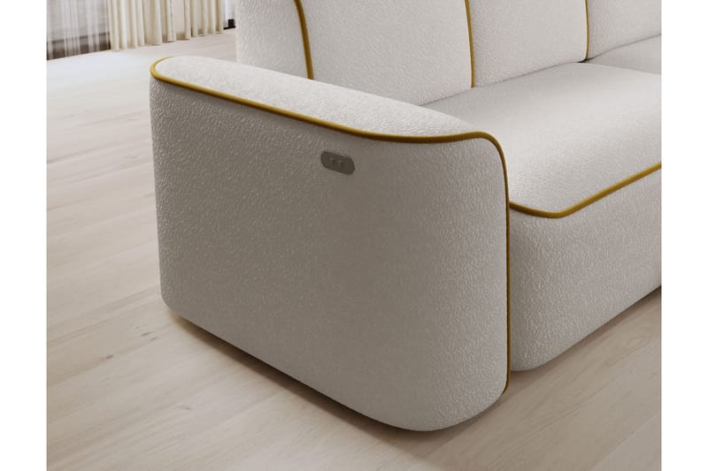 Ume 4-seters Sofa med Sjeselong - Hvit - Møbler - Sofaer - Sofa med sjeselong