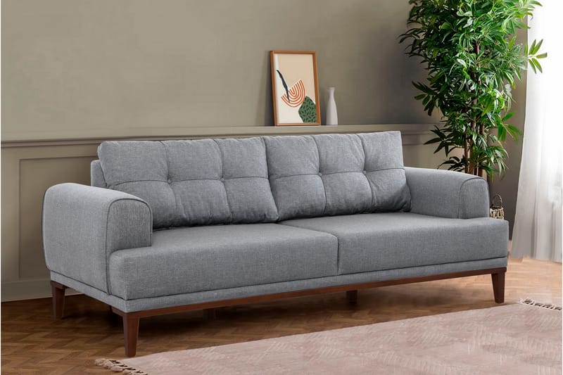 Valsot 3-seters Sofa - Grå - Møbler - Sofaer - Sofa 3 seter