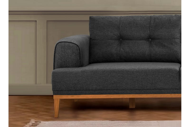 Valsot 4-seters Sofa med Divan - Antrasitt - M�øbler - Sofaer - Sofa med sjeselong