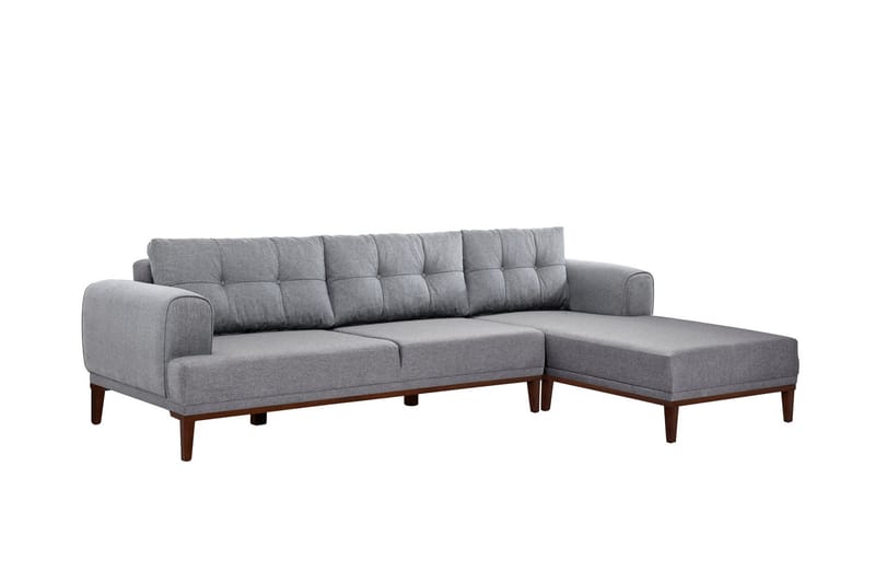 Valsot 4-seters Sofa med Divan - Grå - Møbler - Sofaer - Sofa med sjeselong