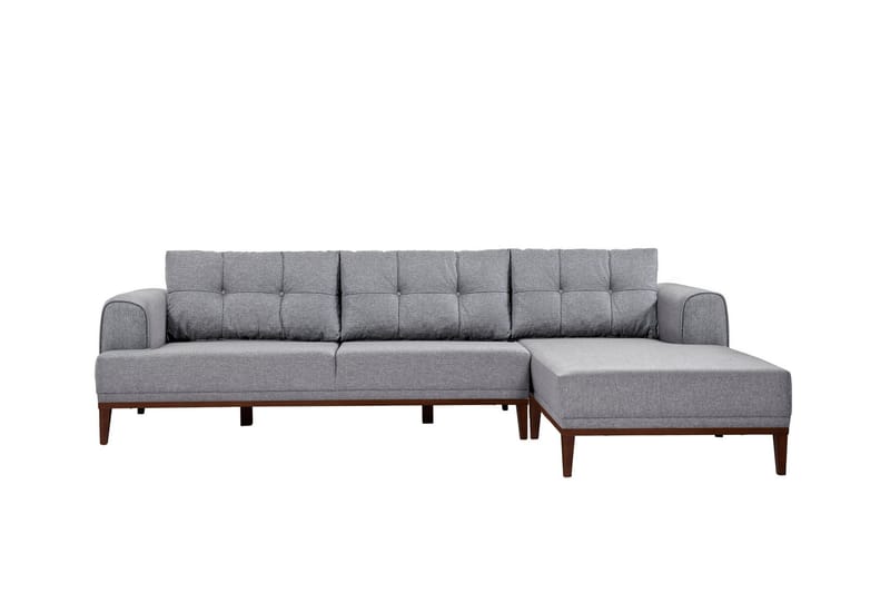 Valsot 4-seters Sofa med Divan - Grå - Møbler - Sofaer - Sofa med sjeselong