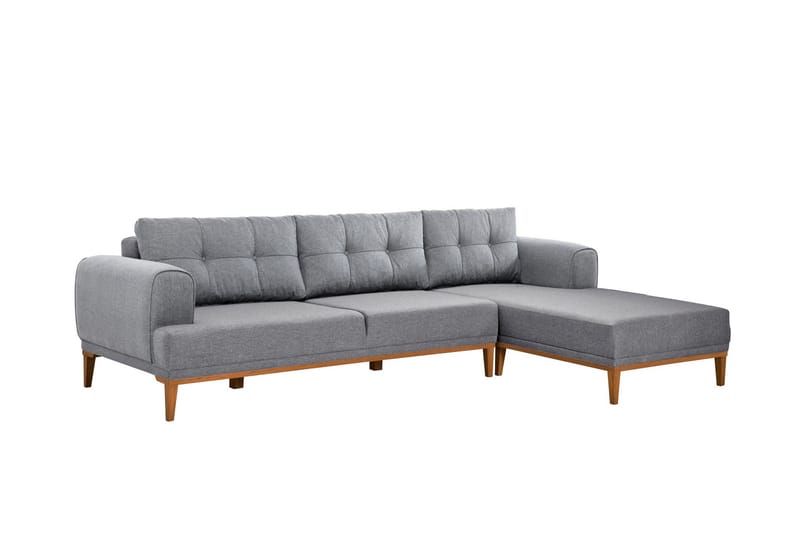 Valsot 4-seters Sofa med Divan - Grå - Møbler - Sofaer - Sofa med sjeselong