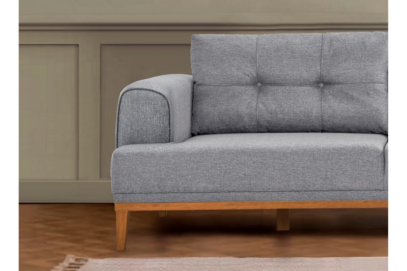 Valsot 4-seters Sofa med Divan - Grå - Møbler - Sofaer - Sofa med sjeselong