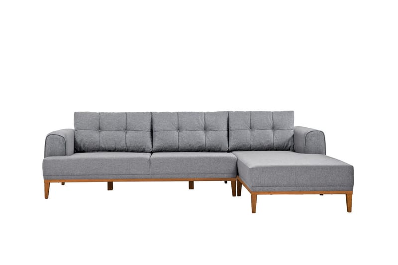 Valsot 4-seters Sofa med Divan - Grå - Møbler - Sofaer - Sofa med sjeselong