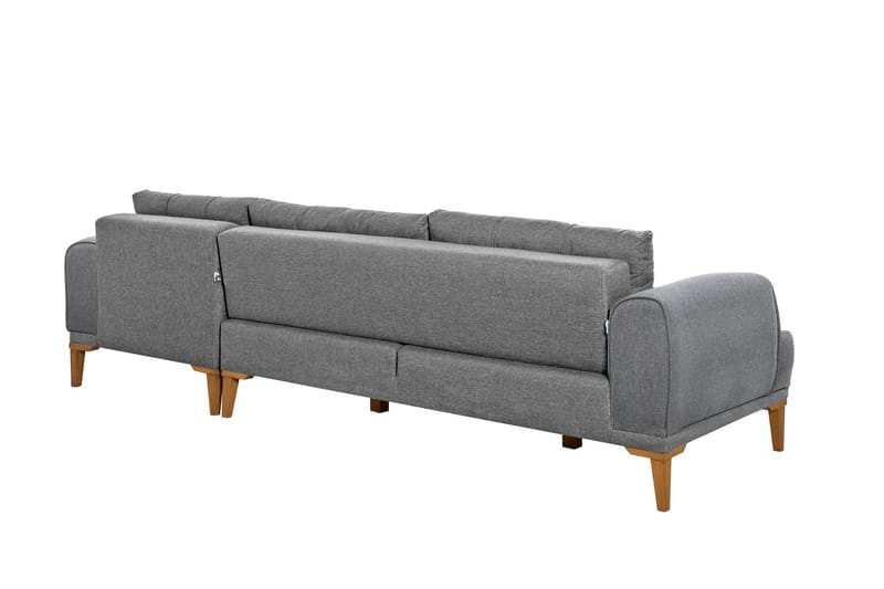 Valsot 4-seters Sofa med Divan - Grå - Møbler - Sofaer - Sofa med sjeselong