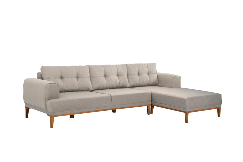 Valsot 4-seters Sofa med Divan - Krem - Møbler - Sofaer - Sofa med sjeselong