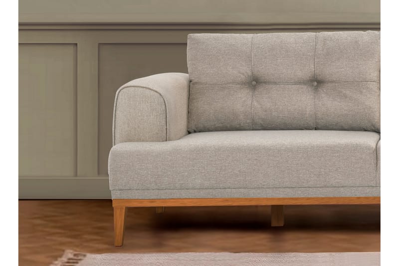 Valsot 4-seters Sofa med Divan - Krem - Møbler - Sofaer - Sofa med sjeselong