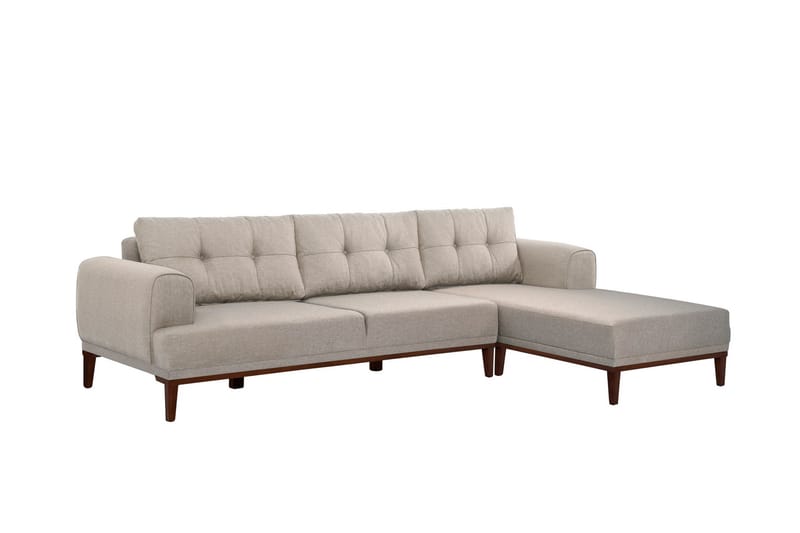 Valsot 4-seters Sofa med Divan - Krem - Møbler - Sofaer - Sofa med sjeselong