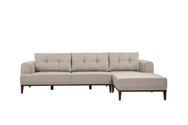 Valsot 4-seters Sofa med Divan - Krem - Møbler - Sofaer - Sofa med sjeselong