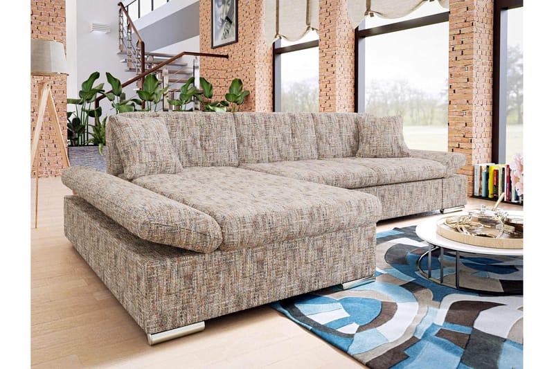 Vananda Sofa med Sjeselong 3-seter - Flerfarget/Beige - Møbler - Sofaer - Sofa med sjeselong