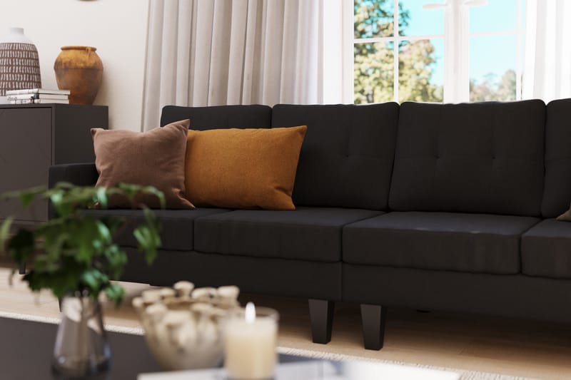 Vislanda 4-seters Sofa - Svart - Møbler - Sofaer - 4 seter sofa