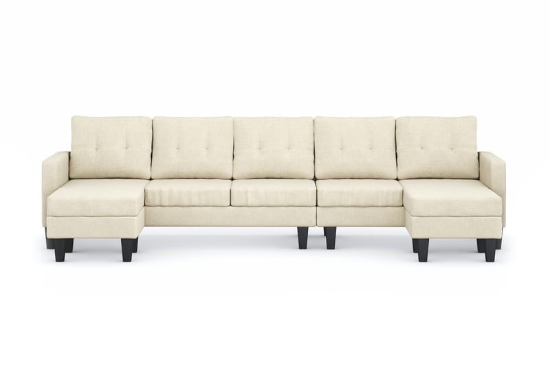 Vislanda 5-seters Sofa med Dobbel Sjeselong - Beige - Møbler - Sofaer - U-sofa