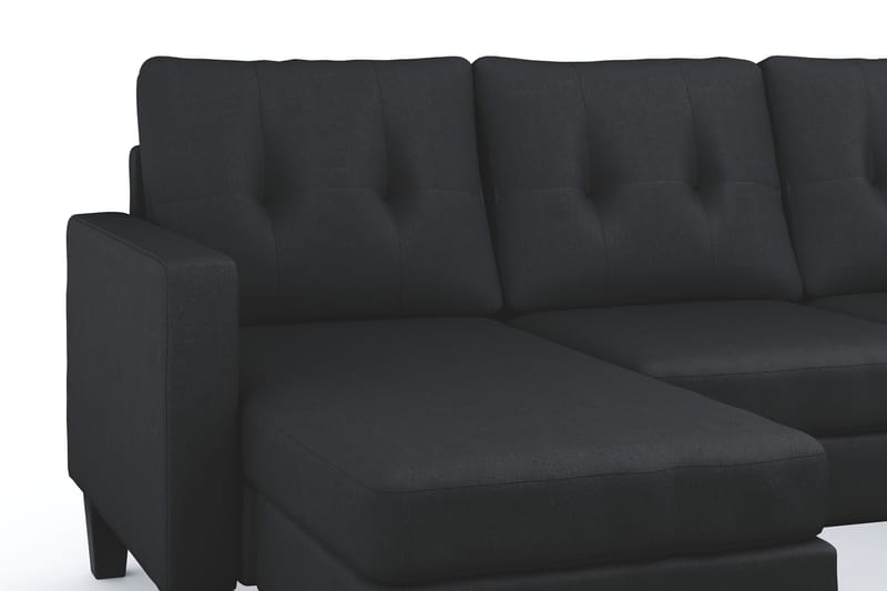 Vislanda 5-seters Sofa med Dobbel Sjeselong - Svart - Møbler - Sofaer - U-sofa