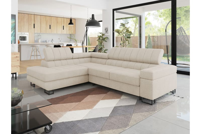 Warwick Sofa med Sjeselong 3-seter - Beige - Møbler - Sofaer - Sofa med sjeselong