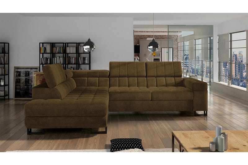 Warwick Sofa med Sjeselong 3-seter - Brun - Møbler - Sofaer - Sofa med sjeselong