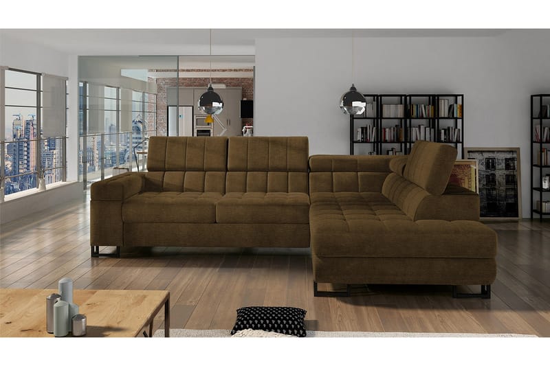 Warwick Sofa med Sjeselong 3-seter - Brun - Møbler - Sofaer - Sofa med sjeselong