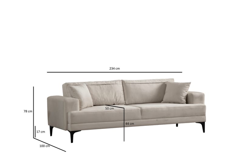 Winskill 3-seters Sofa - Ecru - Møbler - Sofaer - Sofa 3 seter