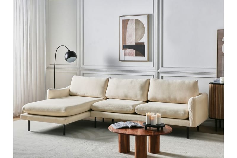 Woodal Hjørnesofa 4-seter - Beige/Svart - Møbler - Sofaer - Hjørnesofa