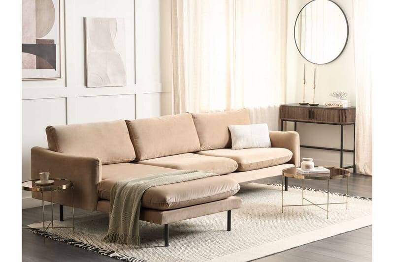 Woodal Hjørnesofa 4-seter - Beige/Svart - Møbler - Sofaer - Hjørnesofa