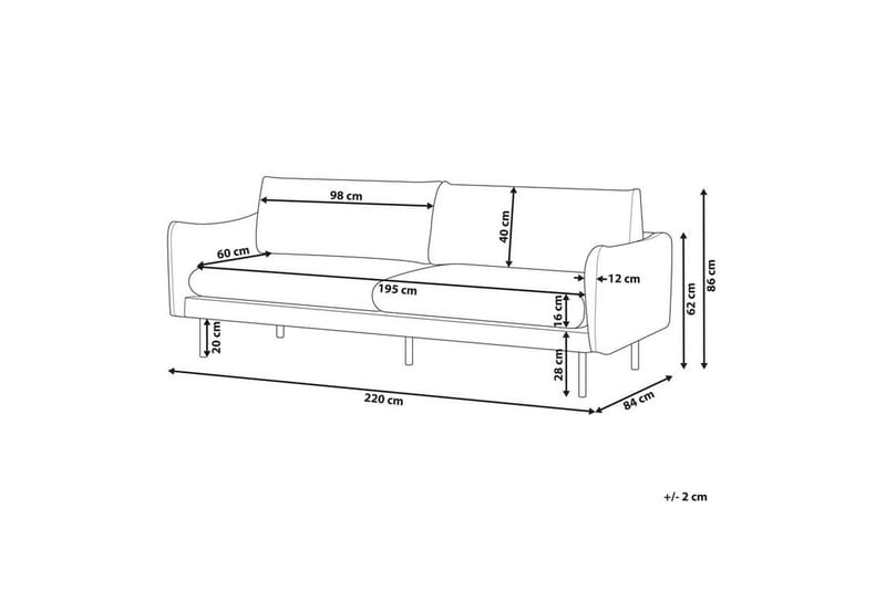 Woodal Sofa 3-seter - Grå/Svart - Møbler - Sofaer - Sofa 3 seter