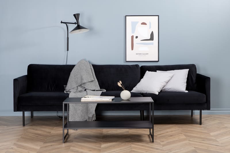 Zoom 3-seter Sofa Fløyel - Svart - Møbler - Sofaer - Sofa 3 seter