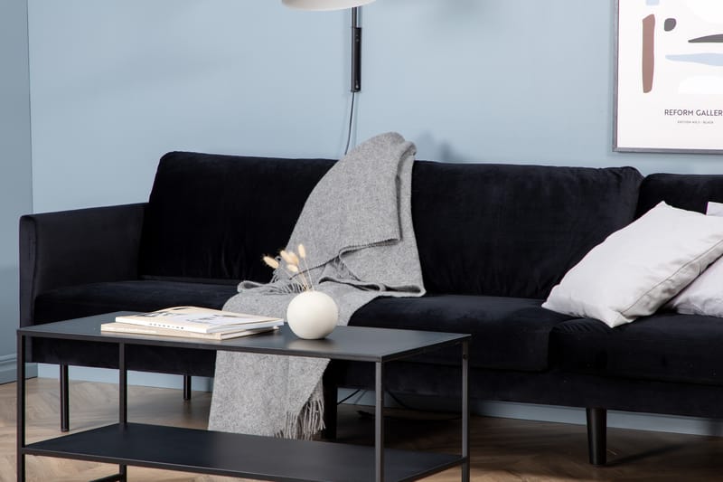 Zoom 3-seter Sofa Fløyel - Svart - Møbler - Sofaer - Sofa 3 seter