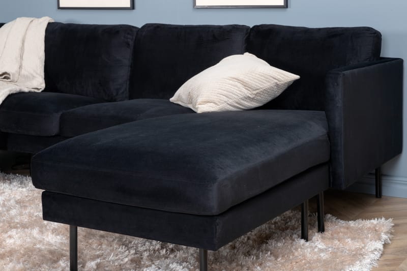 Zoom U-sofa Fløyel - Svart - Møbler - Sofaer - U-sofa