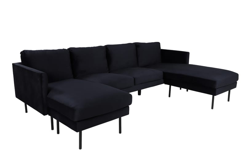 Zoom U-sofa Fløyel - Svart - Møbler - Sofaer - U-sofa