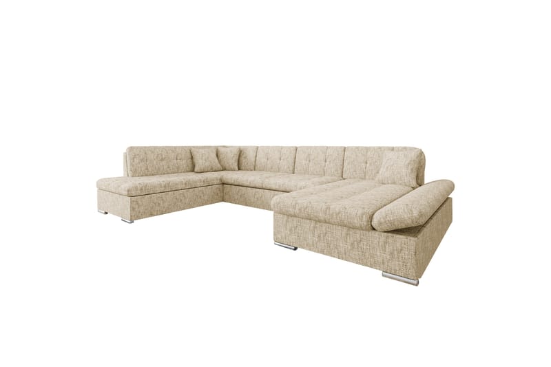 Zumar Sofa med Sjeselong og Divan 4-seter - Beige - Møbler - Sofaer - U-sofa