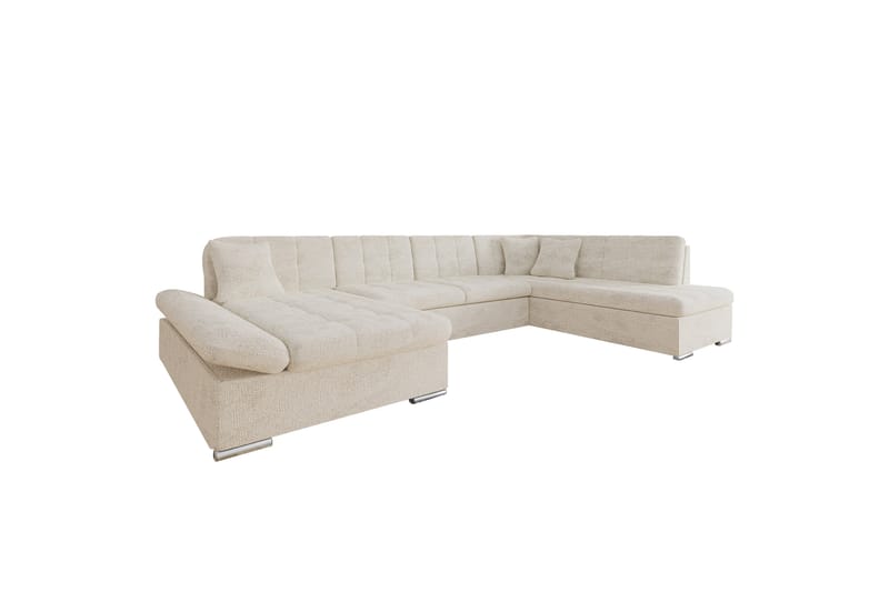 Zumar Sofa med Sjeselong og Divan 4-seter - Beige - Møbler - Sofaer - U-sofa