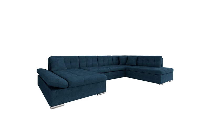 Zumar Sofa med Sjeselong og Divan 4-seter - Blå - Møbler - Sofaer - U-sofa