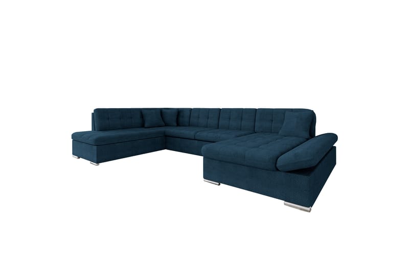 Zumar Sofa med Sjeselong og Divan 4-seter - Blå - Møbler - Sofaer - U-sofa