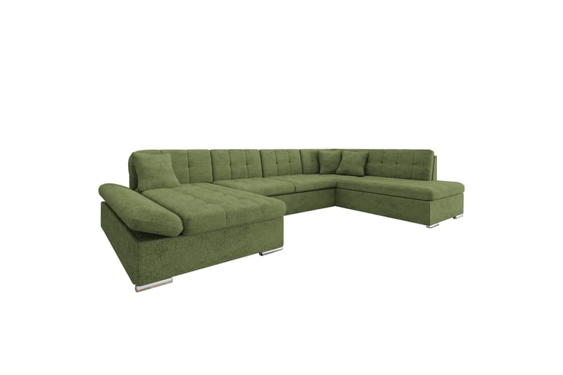 Zumar Sofa med Sjeselong og Divan 4-seter - Grønn - Møbler - Sofaer - U-sofa