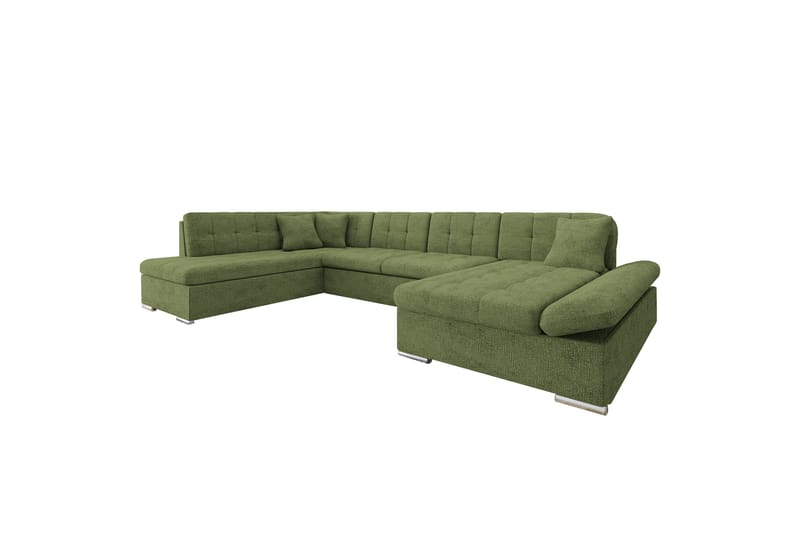 Zumar Sofa med Sjeselong og Divan 4-seter - Grønn - Møbler - Sofaer - U-sofa