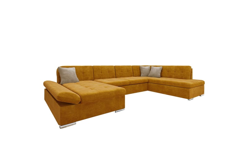 Zumar Sofa med Sjeselong og Divan 4-seter - Gul/Beige - Møbler - Sofaer - U-sofa