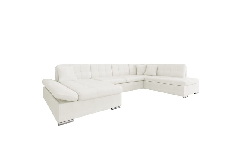 Zumar Sofa med Sjeselong og Divan 4-seter - Hvit - Møbler - Sofaer - U-sofa