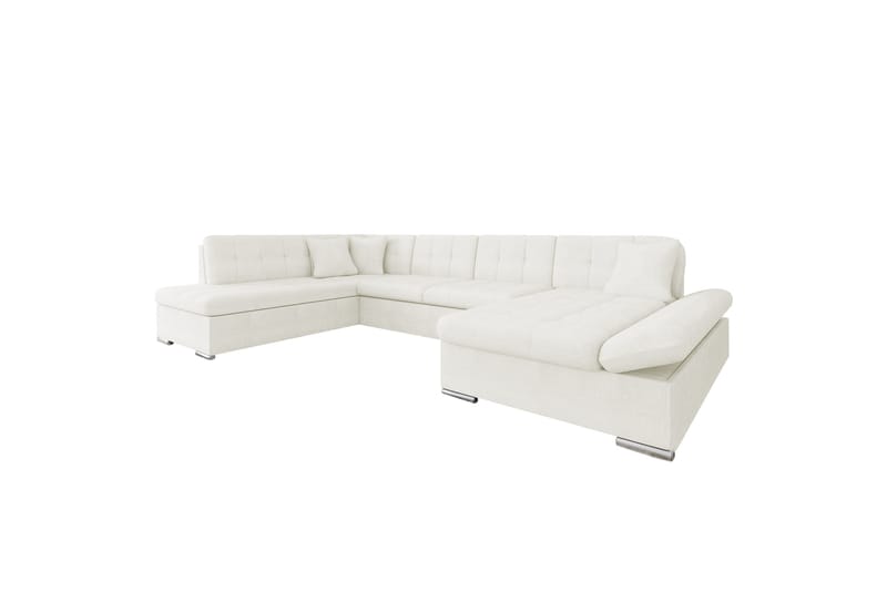 Zumar Sofa med Sjeselong og Divan 4-seter - Hvit - Møbler - Sofaer - U-sofa