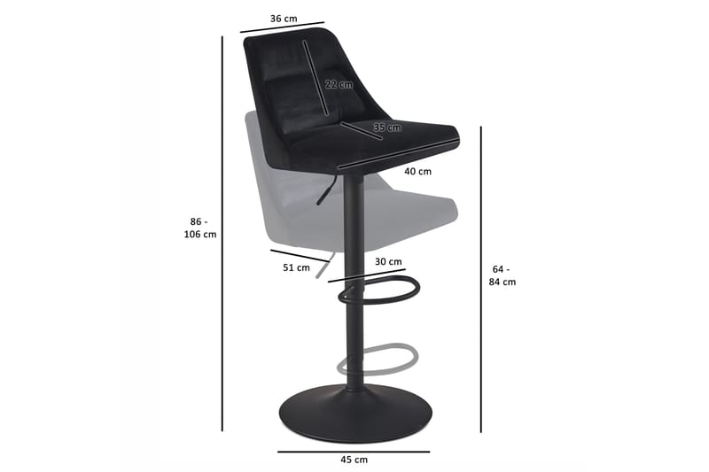 Baccha Barstol 106 cm - Antrasitt - Møbler - Stoler & lenestoler - Barstoler