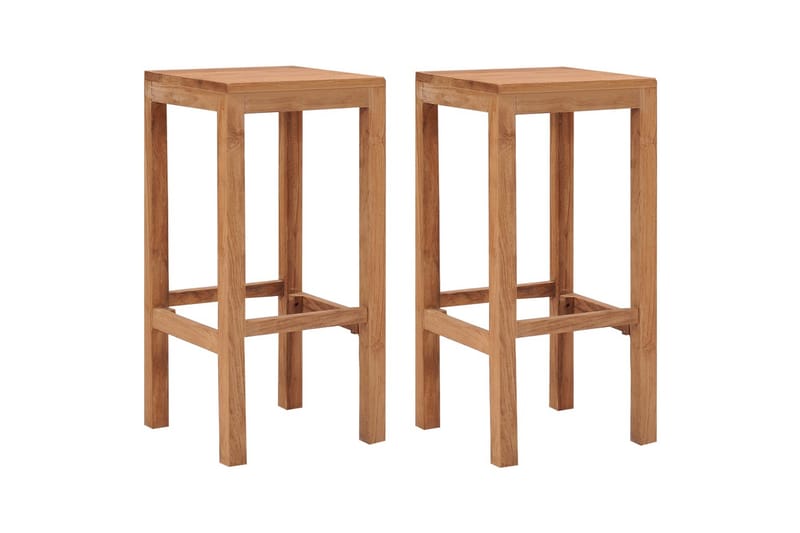 Barkrakker 2 stk heltre teak - Brun - Møbler - Stoler & lenestoler - Barstoler