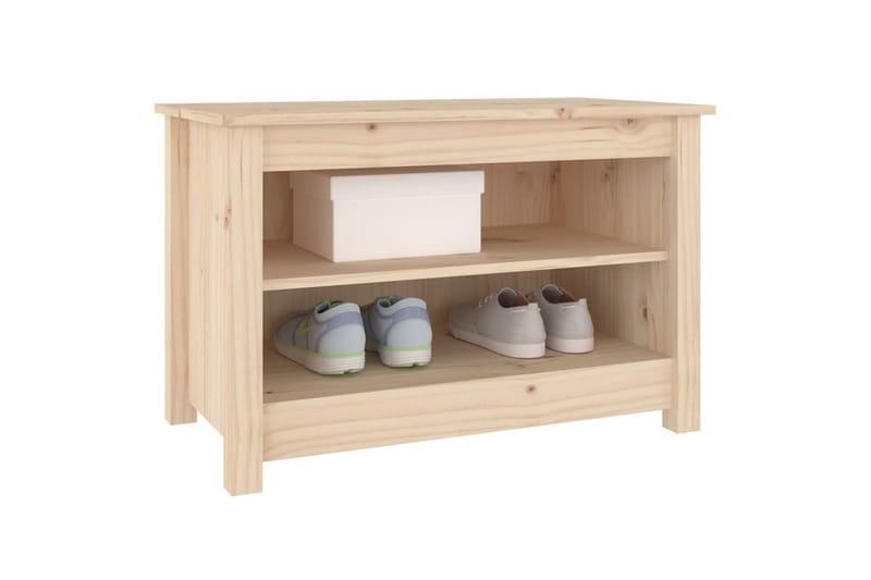 beBasic Skobenk 70x38x45,5 cm heltre furu - Brun - Møbler - Stoler & lenestoler - Benk - Skohylle med benk