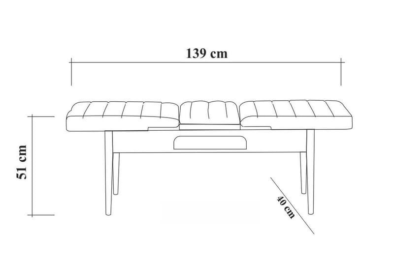 Shundrea Benk 51 cm - Valnøtt - Møbler - Stoler & lenestoler - Benk - Entrebenk