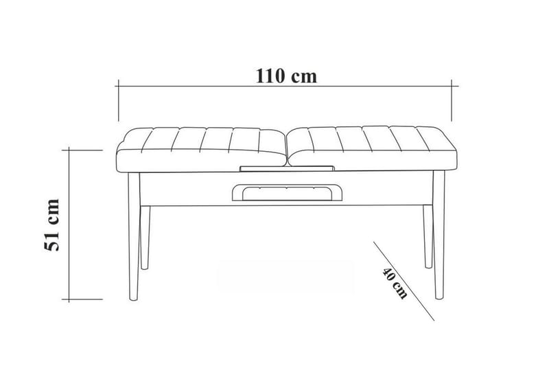 Shundrea Benk 51 cm - Valnøtt - Møbler - Stoler & lenestoler - Benk - Entrebenk