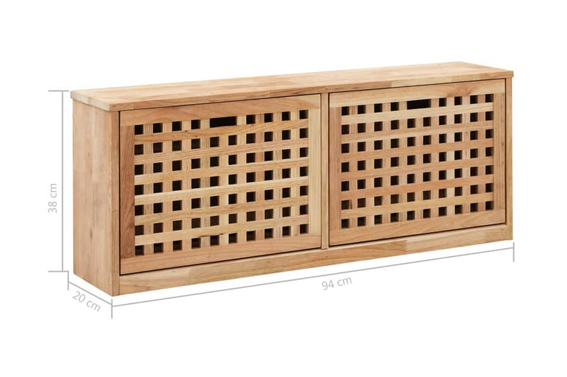 Skobenk 94x20x38 cm heltre valnøtt - Møbler - Stoler & lenestoler - Benk - Skohylle med benk