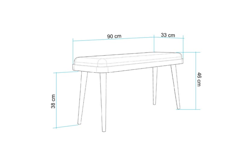 Valsot Sittebenk 33 cm - Eik/Antrasitt - Møbler - Stoler & lenestoler - Benk - Entrebenk