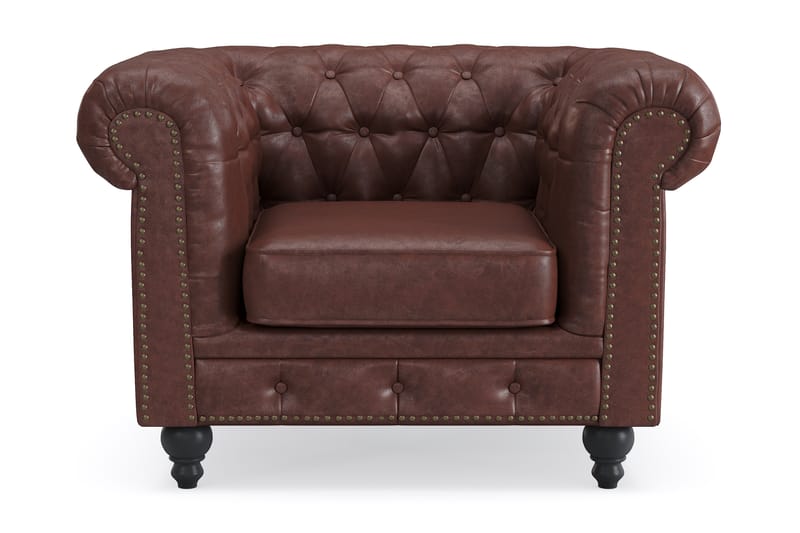 Chesterfield Deluxe Lenestol - Mørk brun - Møbler - Stoler & lenestoler - Lenestoler