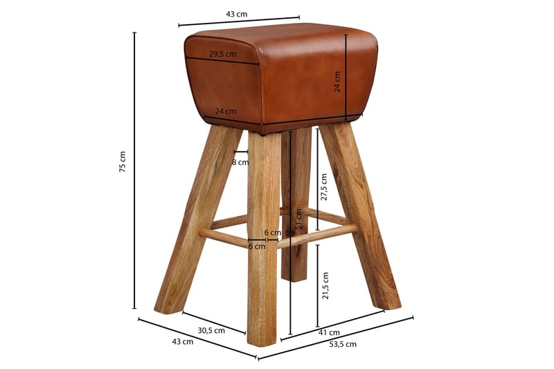 Gorv Barstol 75 cm - Brun - Møbler - Stoler & lenestoler - Barstoler